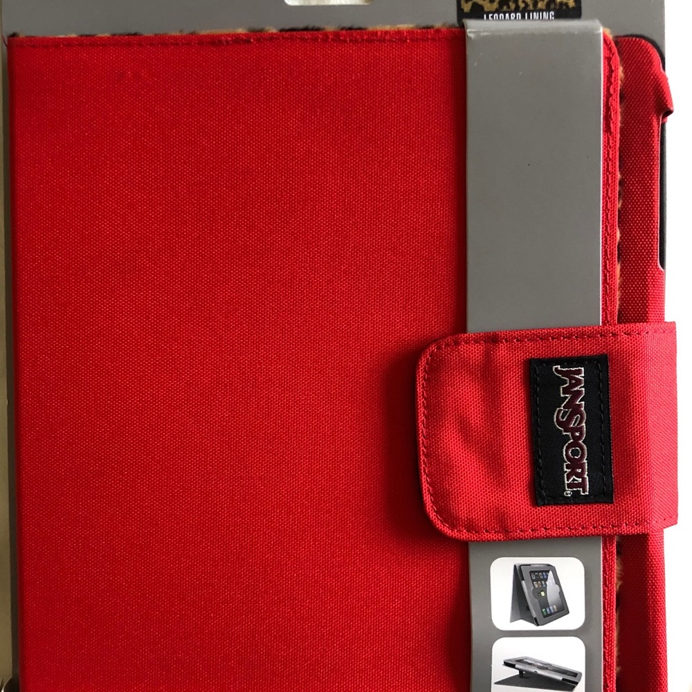 NWT iPad Digital Folio Case Red and Leopard Janspo